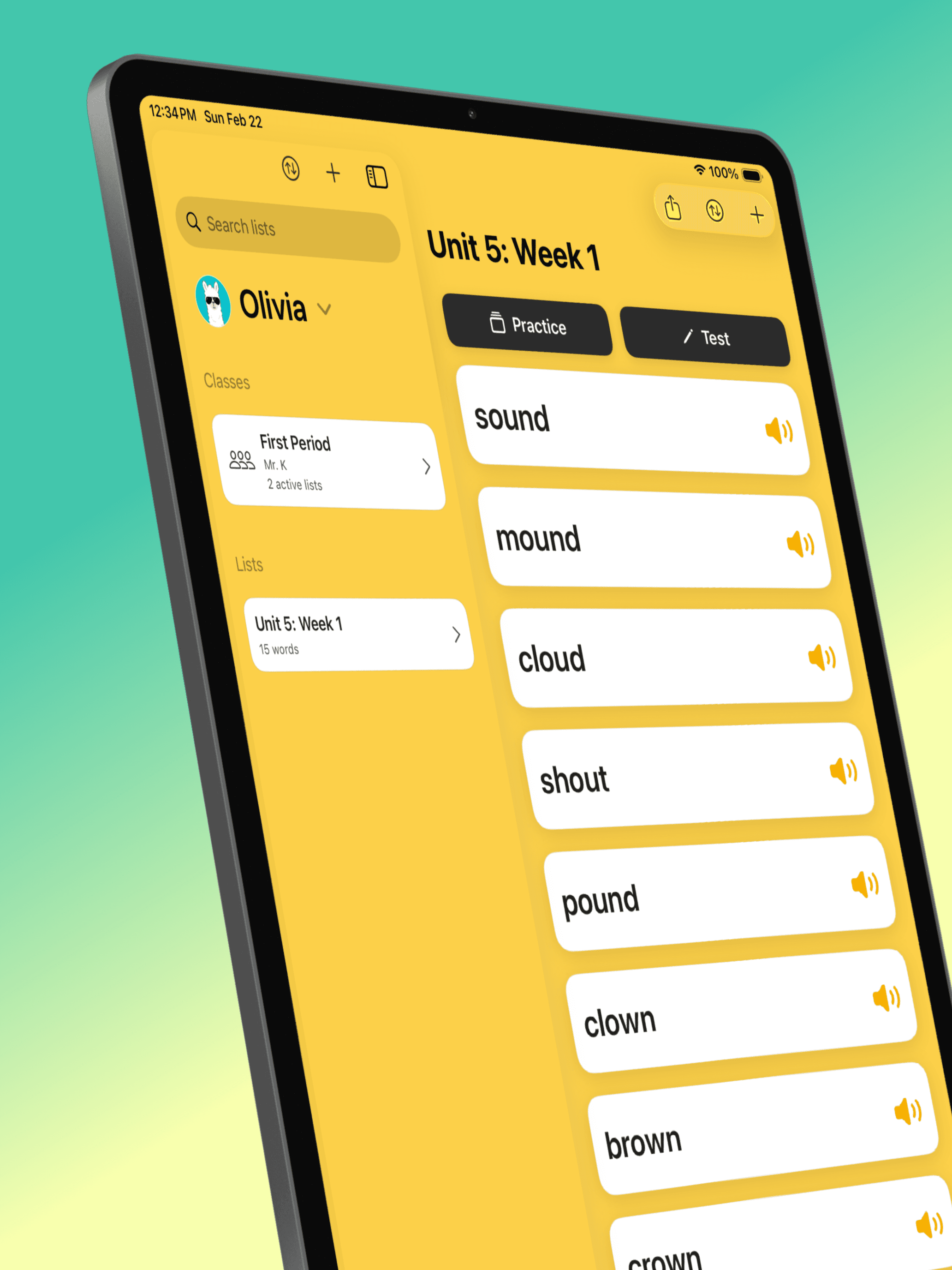 WordSprout iPad app screenshot