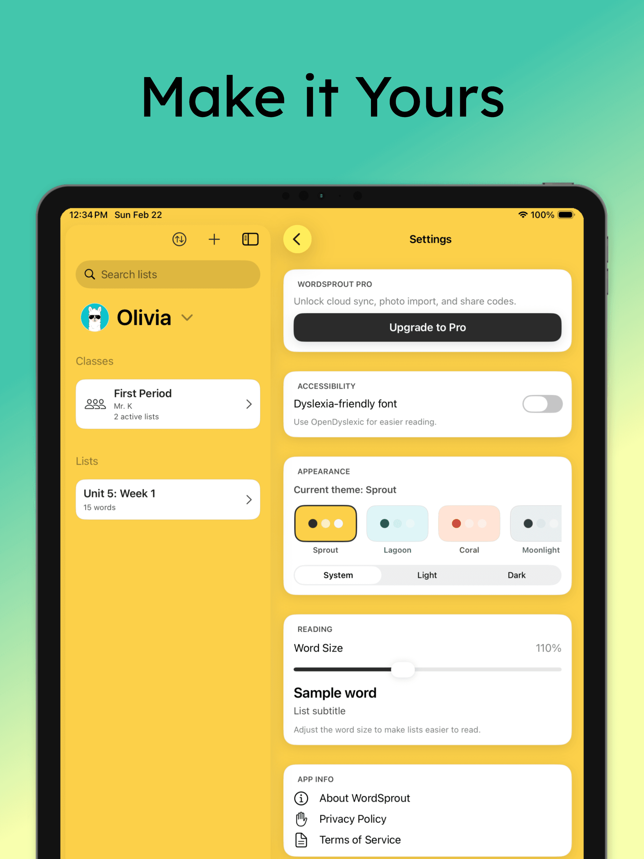 WordSprout iPad screenshot 8