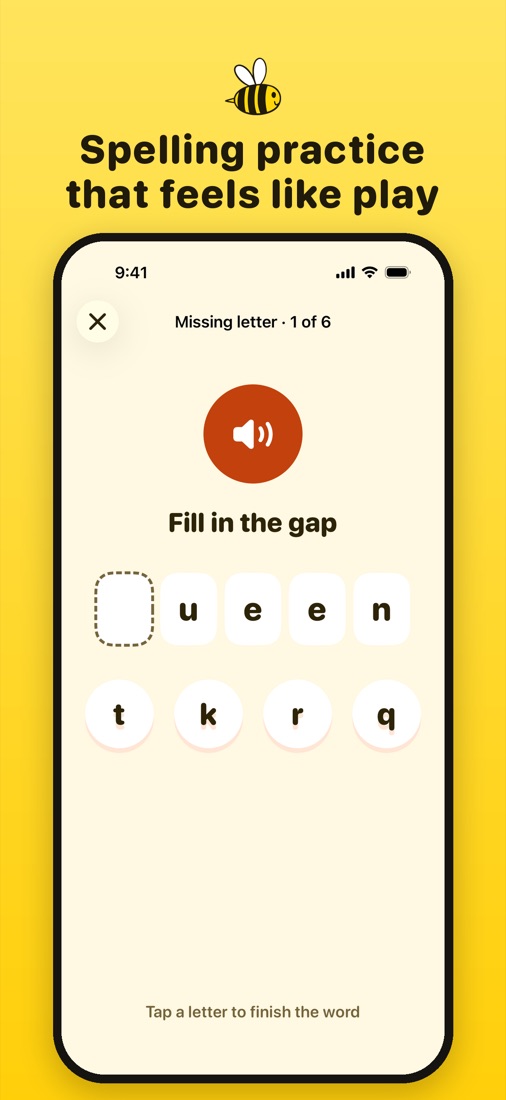 A practice game with big, friendly letters